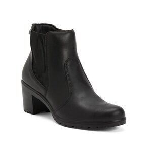 ENVAL SOFT Black Made In Italy Leather Comfort Booties